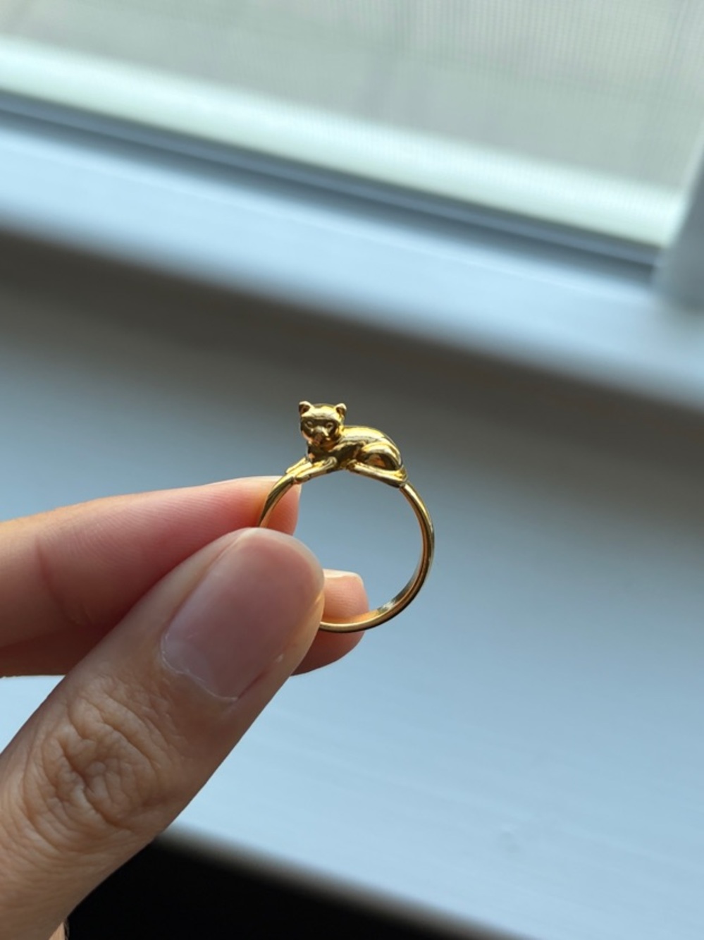Vintage Gold Cat Ring